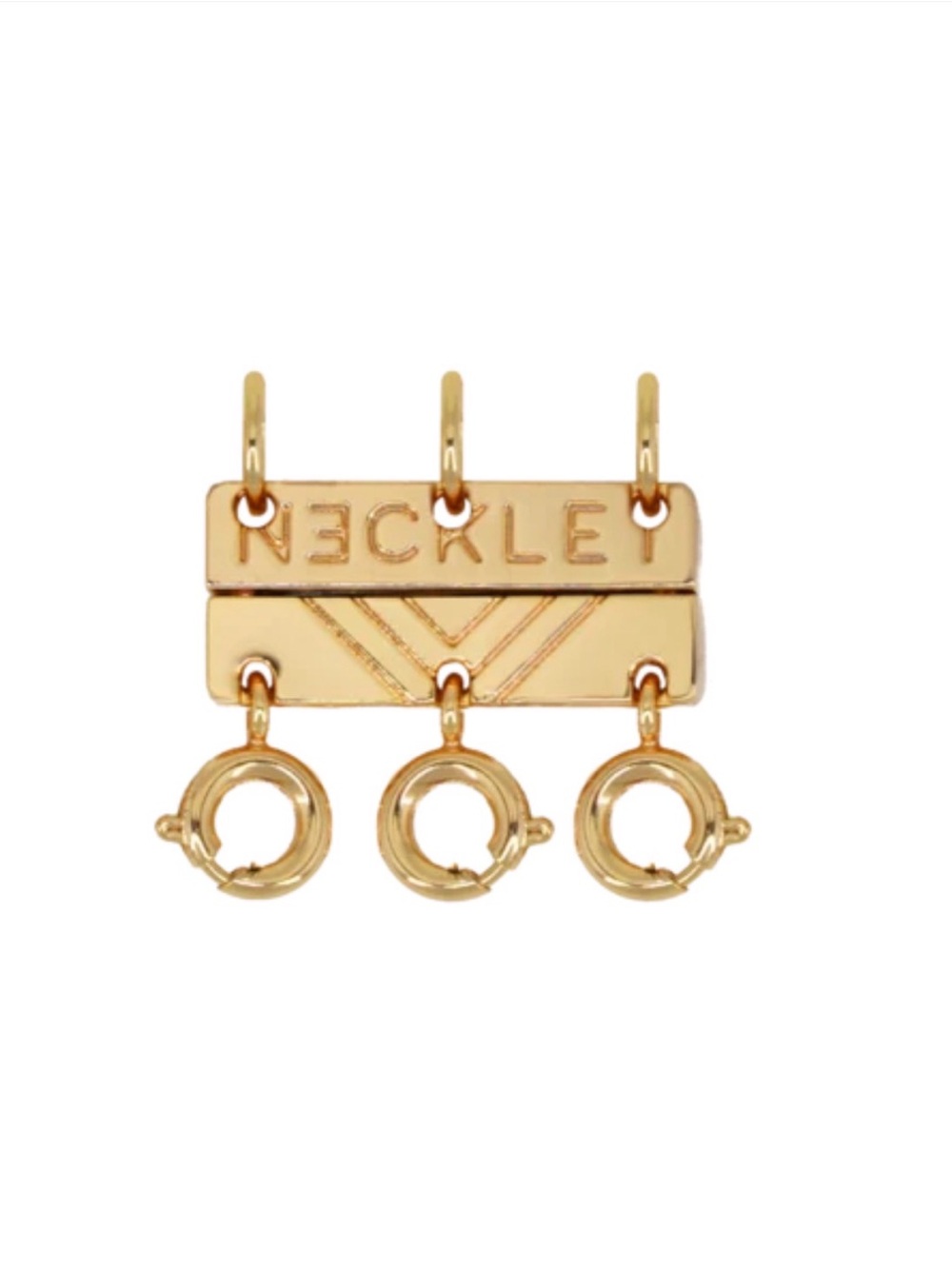 NECKLET Triple Necklace Layering Clasp Gold Magnetic Tangle-Free